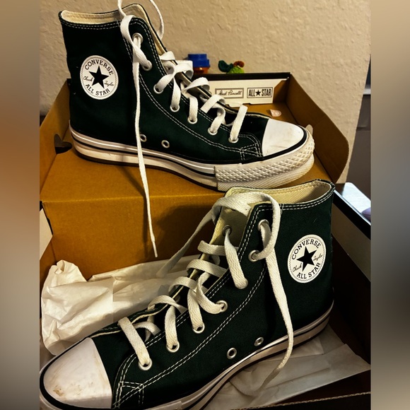 Converse Dark Green High-Top Sneakers - Picture 5 of 6